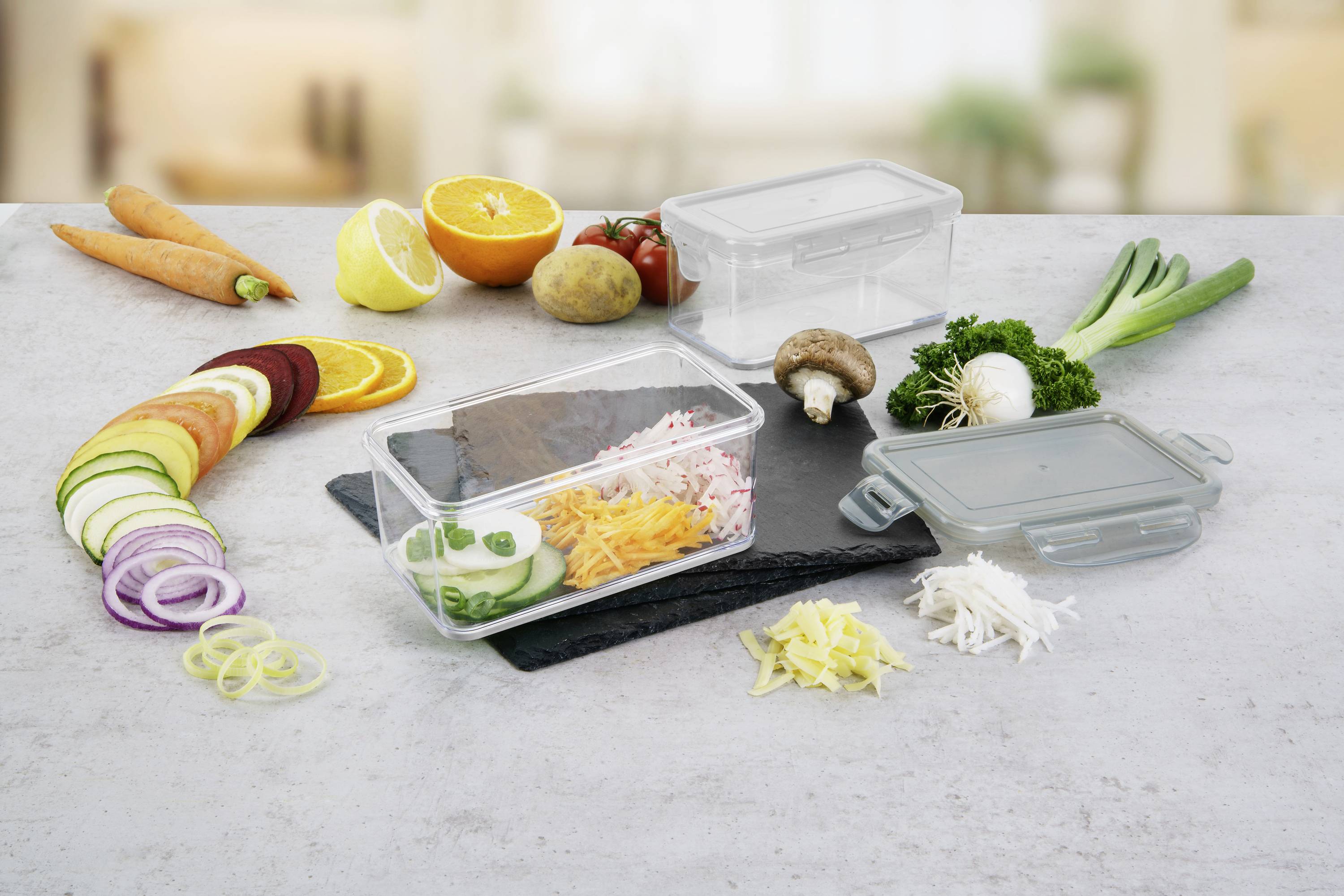 Nicer Dicer 34224 Speed, Set 9-tlg., grau-schwarz