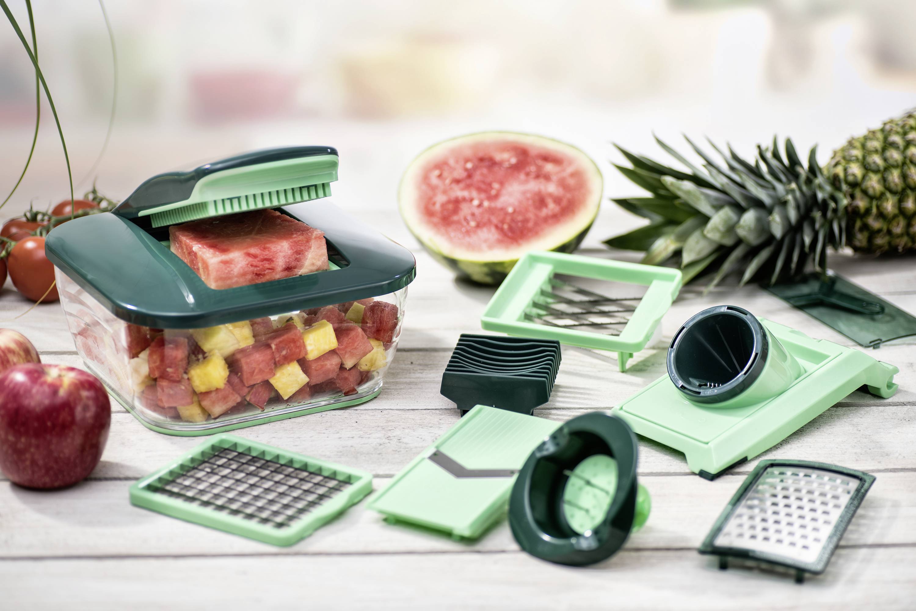 Nicer Dicer 27061 Chef, Set 15-tlg., grün