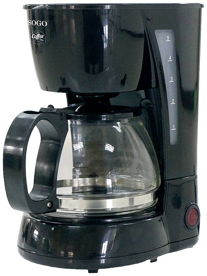 SOGO Human Technology CAF-SS-5655 Kaffeemaschine Schwarz Fassungsvermögen Tassen=4 Glaskanne, Warmhaltefunktion