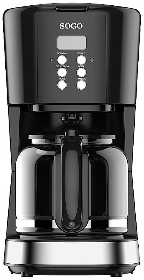 SOGO Human Technology CAF-SS-5670 Kaffeemaschine Schwarz Fassungsvermögen Tassen=12 Glaskanne, Warmhaltefunktion