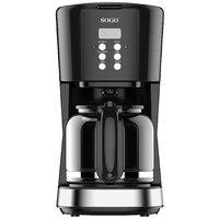 SOGO Human Technology CAF-SS-5670 Kaffeemaschine Schwarz Fassungsvermögen Tassen=12 Glaskanne, Warmhaltefunktion SOGO Human Technology CAF-SS-5670 Kaffeemaschine Schwarz Fassungsvermögen Tassen=12 Glaskanne, Warmhaltefunktion