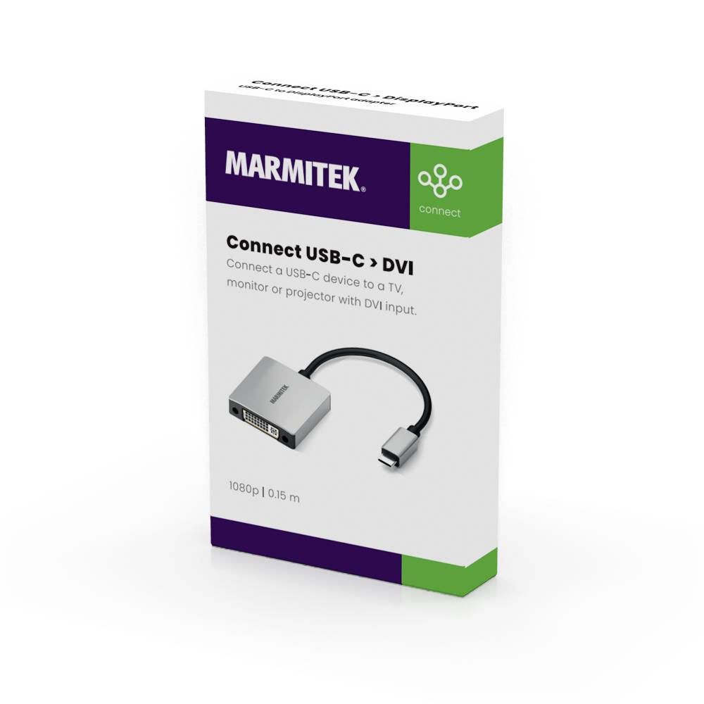Marmitek USB-C® Adapter [1x USB-C® - 1x DVI] USB-C / DVI Adapter 0.15 m