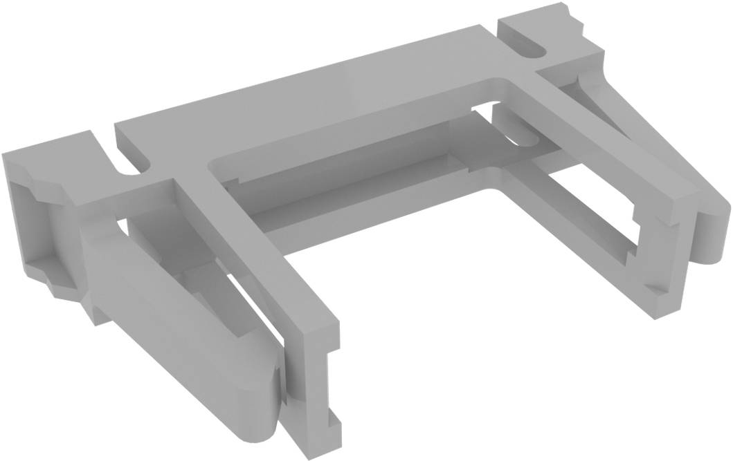 3D-Modell einer mechanischen Komponente mit mehreren miteinander verbundenen rechteckigen Abschnitten, wahrscheinlich für die Verwendung in einer Maschinenanlage.