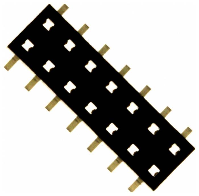 Ein integrierter Schaltkreis mit mehreren Metallstiften an seinen Kanten, der für elektronische Geräte und Komponenten verwendet wird.