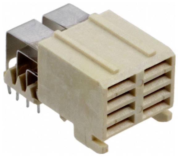 Ein beige Stromstecker mit Metallstiften, der für Schaltkreisverbindungen verwendet wird.