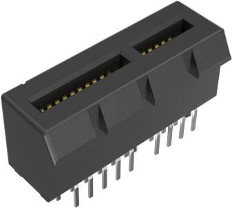 Ein schwarzer Mikroschalter mit Metallzacken auf beiden Seiten, häufig in elektronischen Geräten und Schaltkreisen zur Steuerung von Vorgängen verwendet.