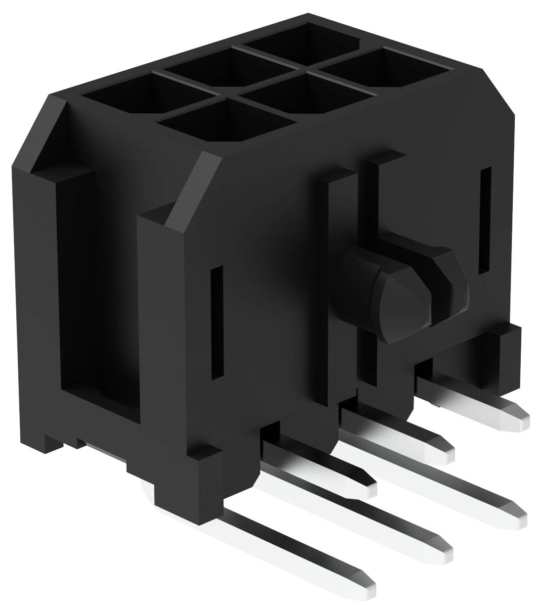 Ein grüner sechspoliger rechteckiger elektrischer Stecker mit einem TE-Logo auf weißem Hintergrund.