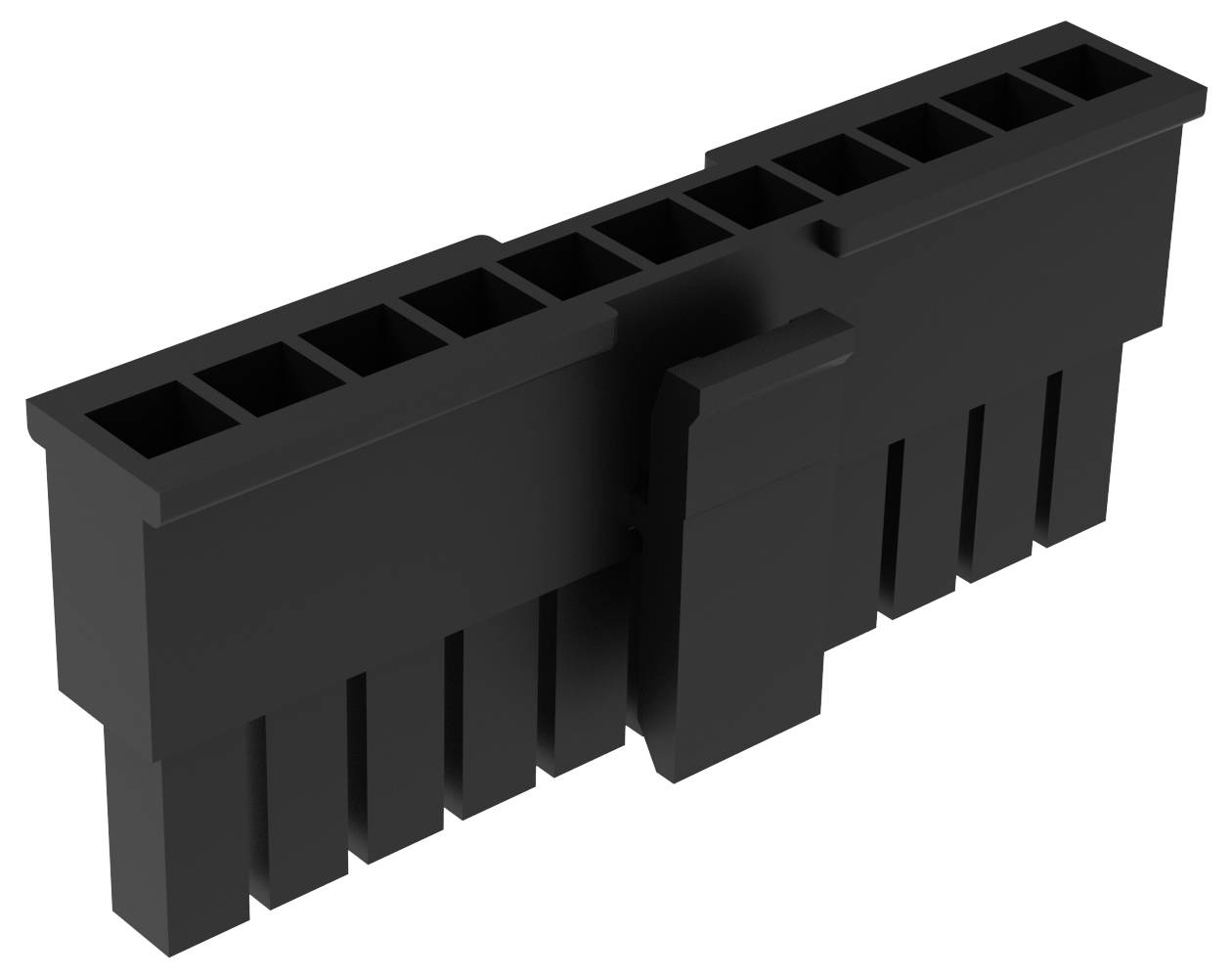 '6+2 polige PCIe-Stromstecker' zeigt Verbindungspunkte und Verriegelungsclip zum Befestigen an einem Gerät, verwendet für GPUs in Computern.