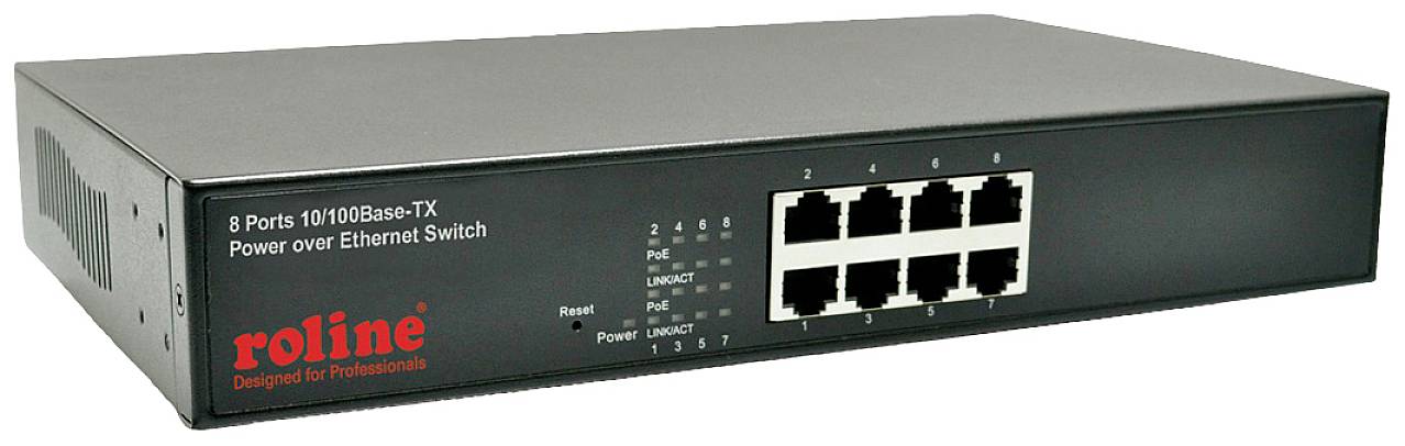 Roline 21.13.1191 Netzwerk Switch 10 / 100MBit/s PoE-Funktion