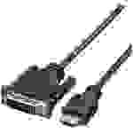 Roline DVI / HDMI Anschlusskabel DVI-D 18+1pol. Stecker, HDMI-A Stecker 1.00m Schwarz 11.04.5519 Geschirmt, beidseitig