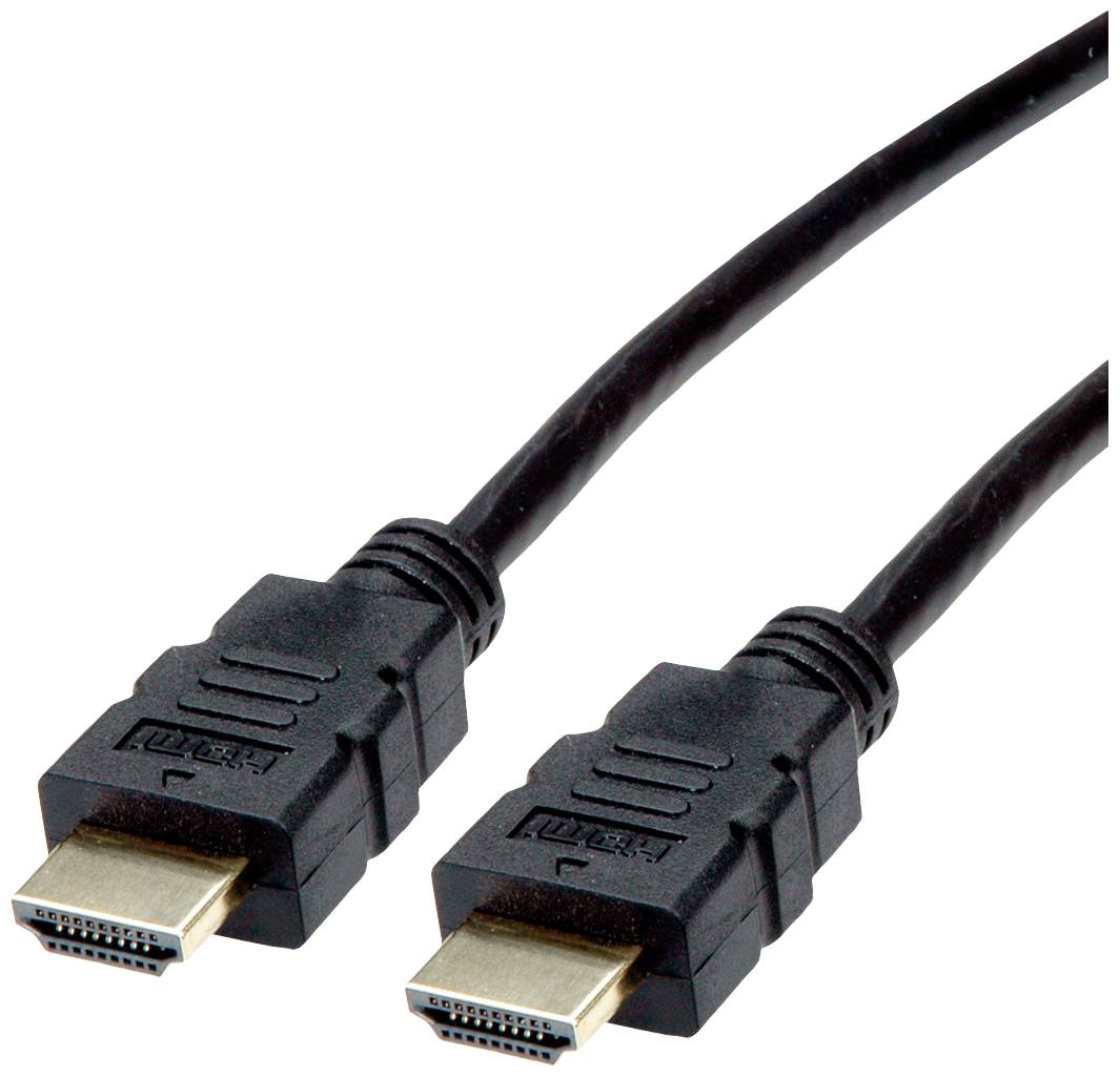 Zwei schwarze HDMI-Kabel mit goldenen Anschlüssen, die zur Übertragung von Audio- und Videosignalen zwischen Geräten verwendet werden.