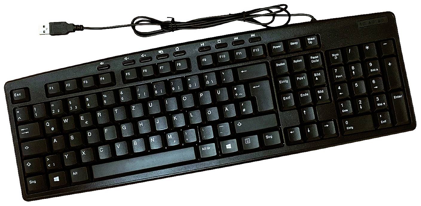Roline 18.02.3226 Kabelgebunden Tastatur Deutsch, QWERTZ Schwarz