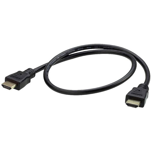 ATEN HDMI Anschlusskabel HDMI-A Stecker 0.60m Schwarz 2L-7DA6H HDMI-Kabel