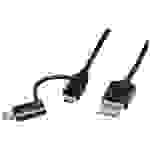 Roline USB-Kabel USB 2.0 USB-A Stecker, USB-C® Stecker, USB-Micro-B Stecker 1.00m Schwarz 11.02.8328