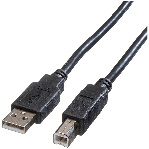 Roline USB-Kabel USB 2.0 USB-A Stecker, USB-B Stecker 1.80m Schwarz Geschirmt 11.02.8818