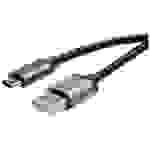 Roline USB-Kabel USB 2.0 USB-C® Stecker, USB-A Stecker 0.80m Schwarz Geschirmt 11.02.9027