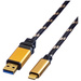 Roline USB-Kabel USB 3.2 Gen1 (USB 3.0 / USB 3.1 Gen1) USB-A Stecker, USB-C® Stecker 1.00m Schwarz, Gold Geschirmt 11.02.9013