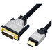 Roline DVI / HDMI Anschlusskabel DVI-D 24+1pol. Stecker, HDMI-A Stecker 1.50m Schwarz, Silber 11.04.5876 Geschirmt, beidseitig