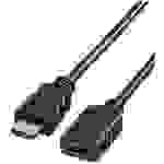 Value HDMI Verlängerungskabel HDMI-A Stecker, HDMI-A Buchse 1.00 m Schwarz 11.99.5574 Geschirmt HDM