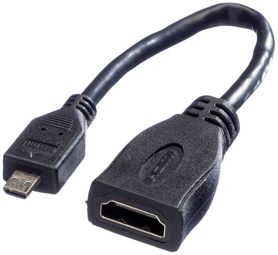 Value HDMI Anschlusskabel HDMI-A Buchse, HDMI-Micro-D Stecker 0.15 m Schwarz 11.99.5584 Geschirmt H
