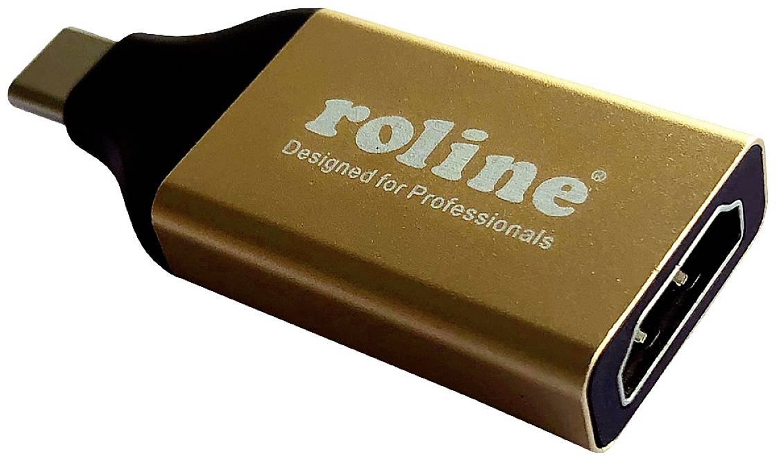 Roline 12.03.3231 USB-C® / HDMI Adapter Schwarz, Gold