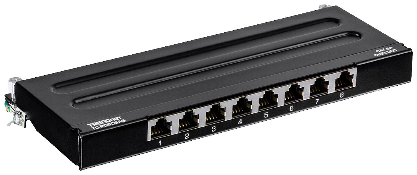 TrendNet TC-P08C6AS 8 Port Netzwerk-Patchpanel CAT 6a
