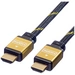 Roline HDMI Anschlusskabel HDMI-A Stecker 2.00m Schwarz, Gold 11.04.5502 4K UHD, doppelt geschirmt, vergoldete Steckkontakte Roline HDMI Anschlusskabel HDMI-A Stecker 2.00m Schwarz, Gold 11.04.5502 4K UHD, doppelt geschirmt, vergoldete Steckkontakte
