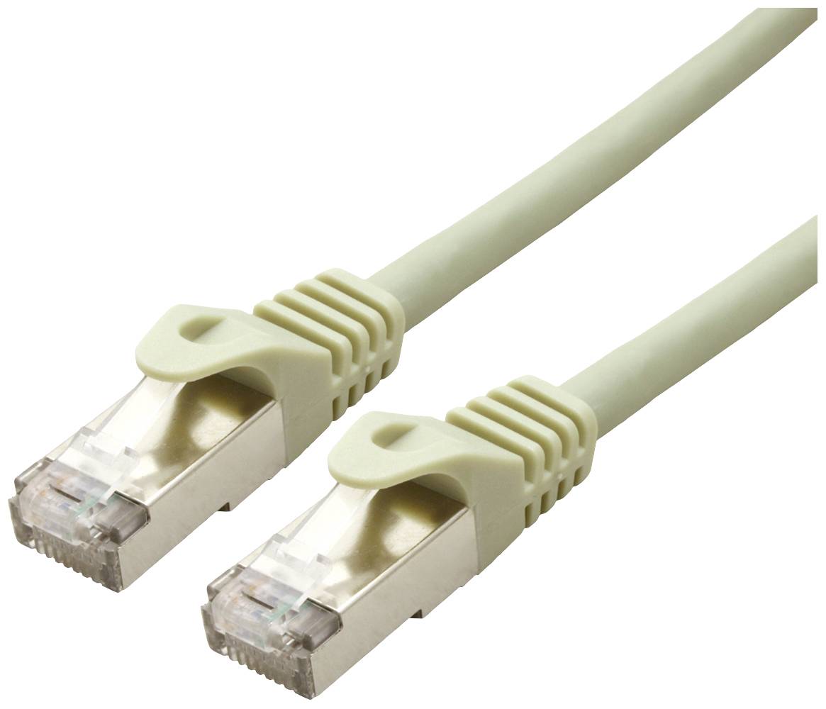Zwei beige Ethernet-Kabelstecker nebeneinander, geeignet für Netzwerkverbindungen.