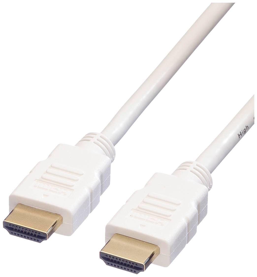 Roline HDMI Anschlusskabel HDMI-A Stecker 5.00m Weiß 11.04.5588 Geschirmt HDMI-Kabel