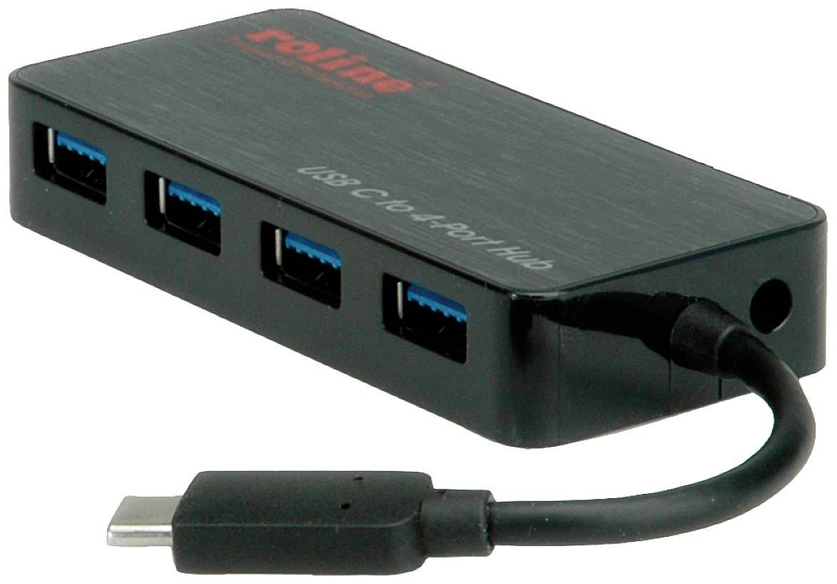 Roline 14.02.5035 USB-Hub 4 Port USB-A (USB 3.0), USB-C® Schwarz 14.02.5035