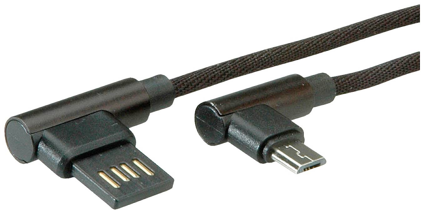 Roline USB-Kabel USB 2.0 USB-A Stecker, USB-Micro-B Stecker 0.80 m Schwarz Geschirmt 11.02.8720