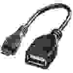 Value USB-Kabel USB 2.0 USB-Micro-B Stecker, USB-A Buchse 0.15 m Schwarz Geschirmt 11.99.8311