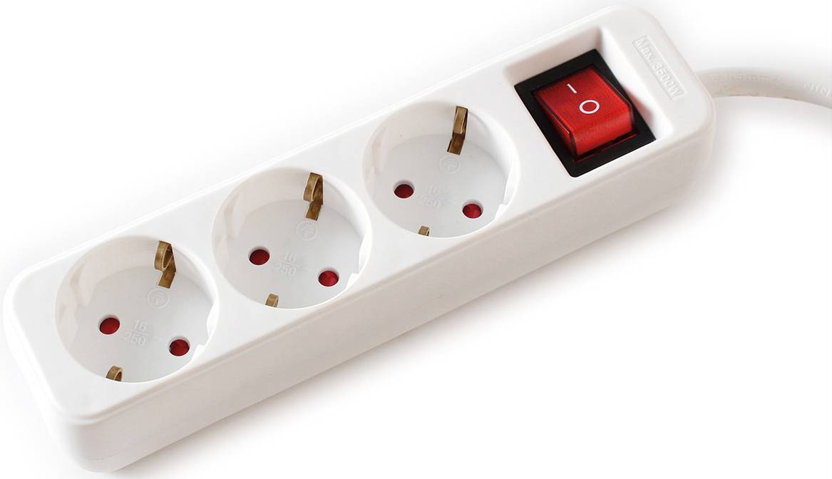 Value 19.99.1076 Steckdosenleiste mit Schalter Weiß Schutzkontakt 1St.