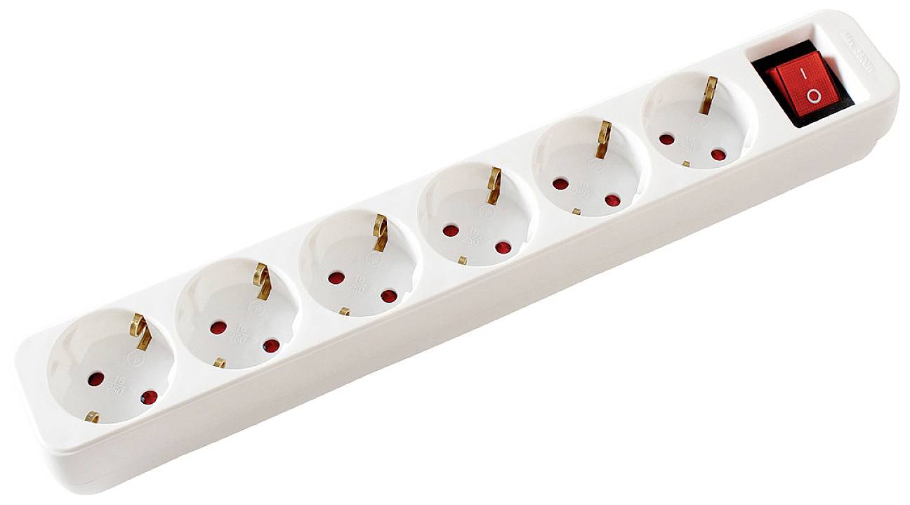 Value 19.99.1085 Steckdosenleiste mit Schalter Weiß Schutzkontakt 1St.