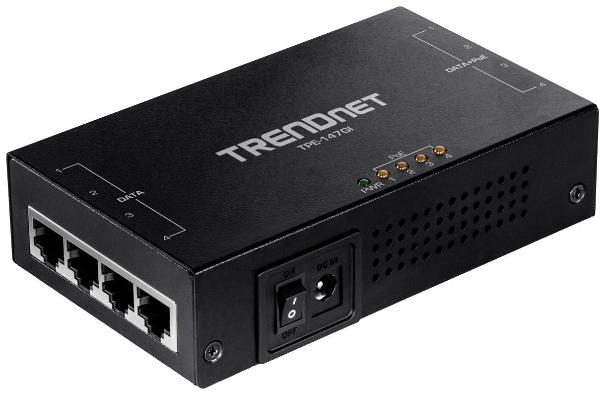 TrendNet TPE-147GI PoE Injektor 10 / 100 / 1000MBit/s IEEE 802.3at (25.5 W)