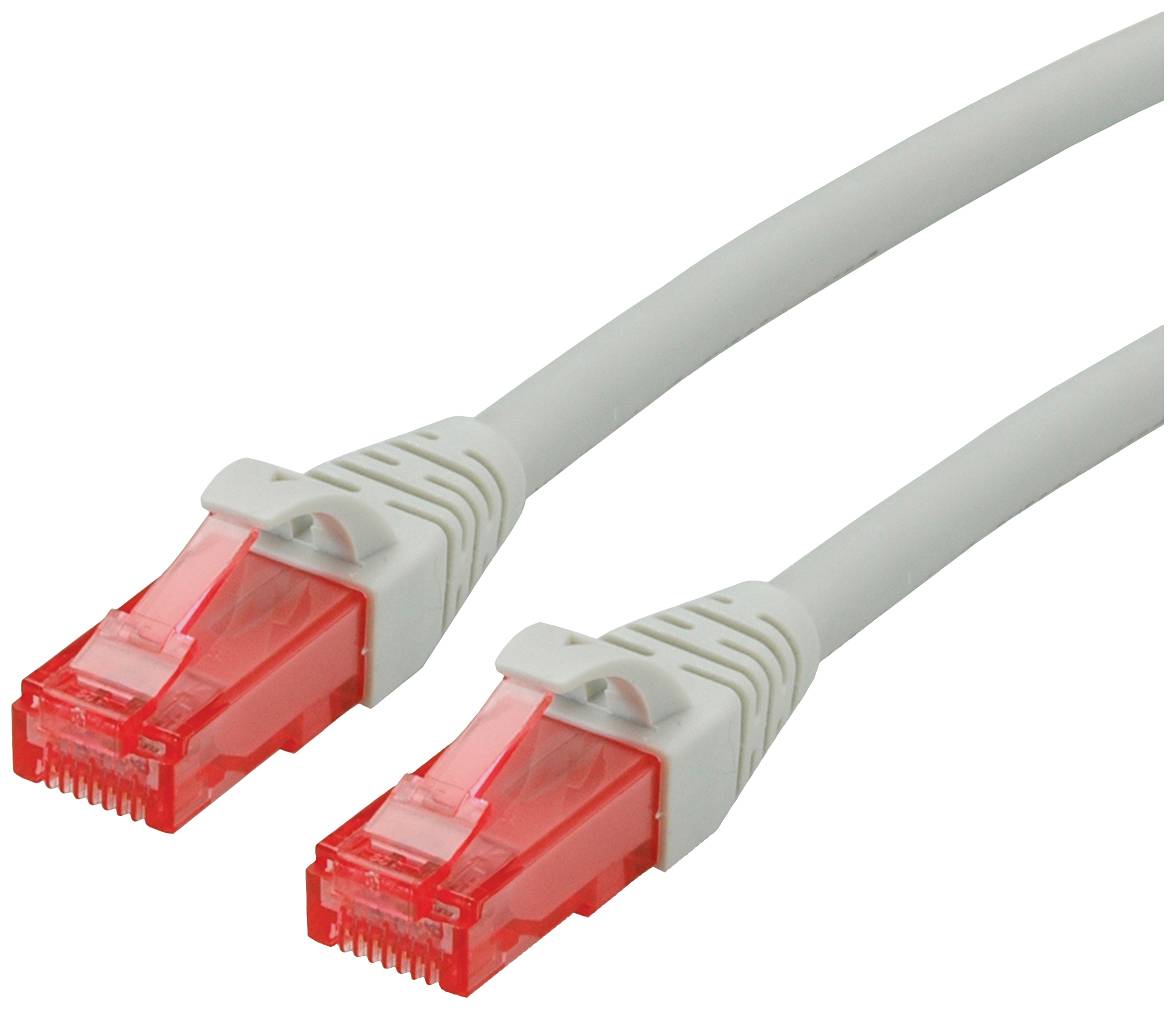 Roline 21.15.2506 RJ45 Netzwerkkabel, Patchkabel CAT 6 U/UTP 7.50 m Grau 1 St.