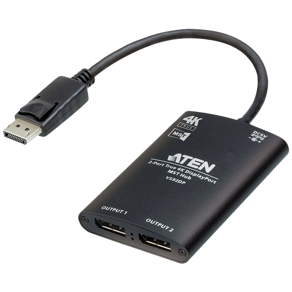 ATEN VS92DP DisplayPort-Splitter 3840 x 2160 Pixel Schwarz ATEN VS92DP DisplayPort-Splitter 3840 x 2160 Pixel Schwarz