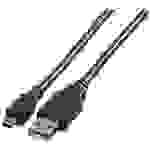 Roline Câble USB USB 2.0 USB-A mâle, USB-Mini-A mâle 0.80 m noir blindé 11.02.8708