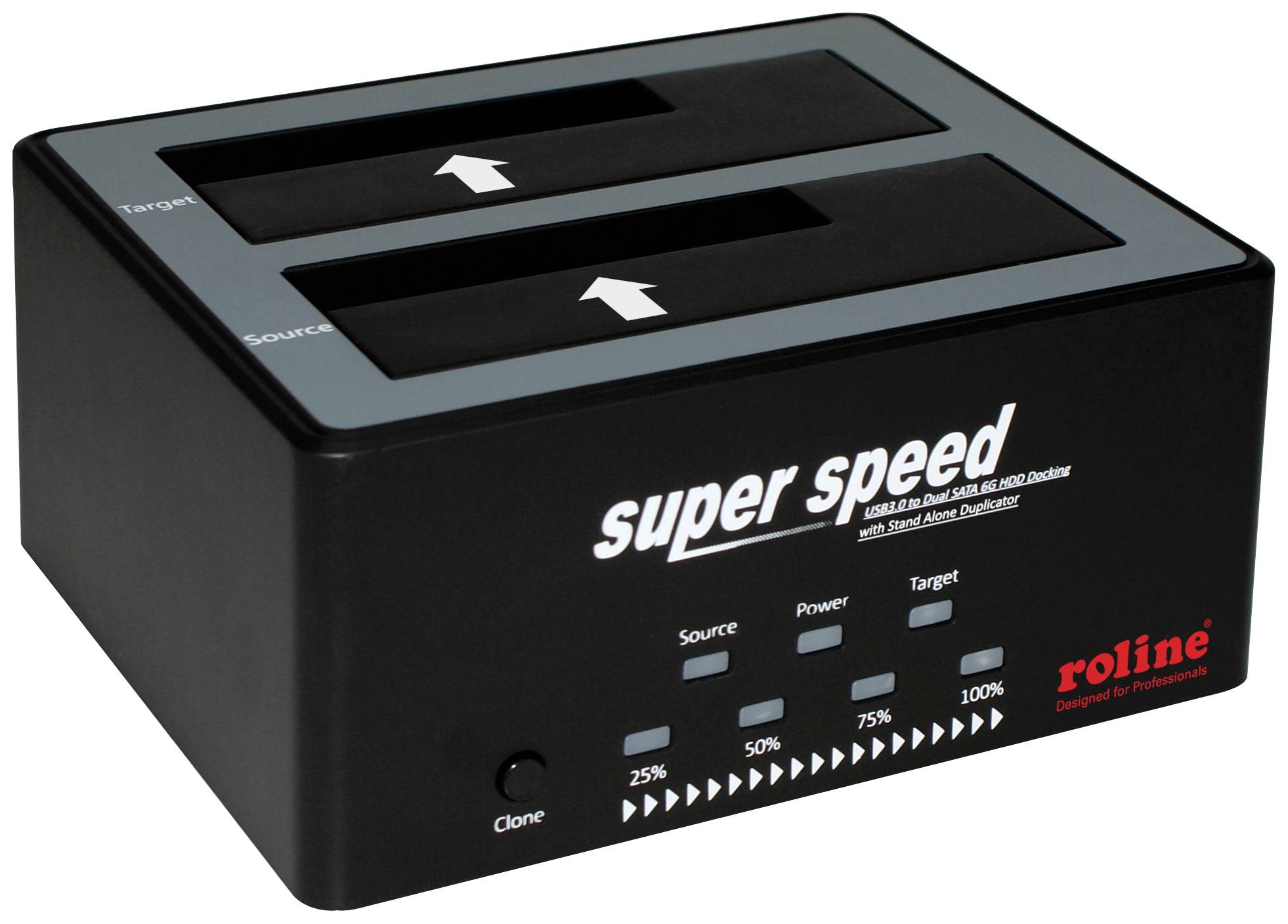 Roline 16.01.4122 USB 3.2 Gen 1 SATA 6 Gb/s Festplatten-Dockingstation
