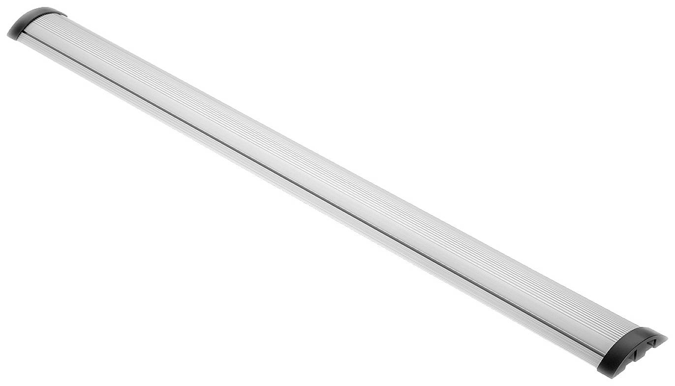 Langes LED-Lichtpanel in einem schmalen rechteckigen Metallgehäuse, ideal für gleichmäßige Raumausleuchtung.