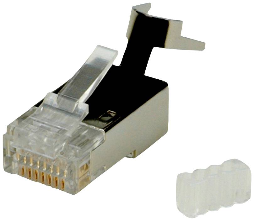 Roline 21.17.3063 Modular Plug geschirmt, Kat.6 (Class E) für Massivdraht, 10 Stck 21.17.3063 Stecker, gerade Transparent 10St.