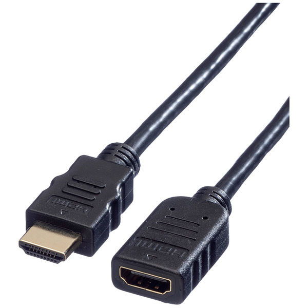 Value HDMI Verlängerungskabel HDMI-A Stecker, HDMI-A Buchse 1.50m Schwarz 11.99.5571 Geschirmt HDMI-Kabel