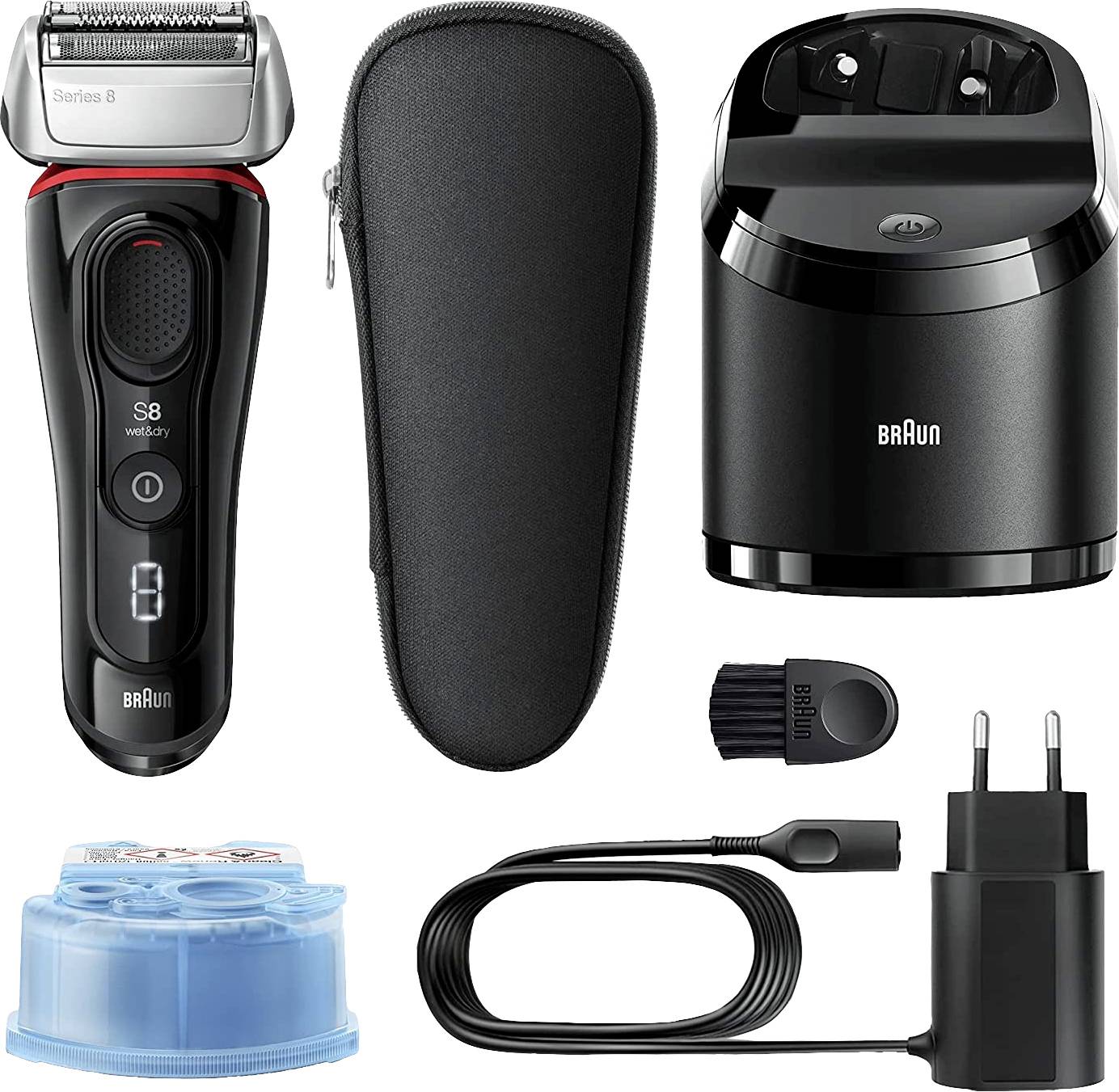 Braun 8380cc Folienrasierer Schwarz, Rot