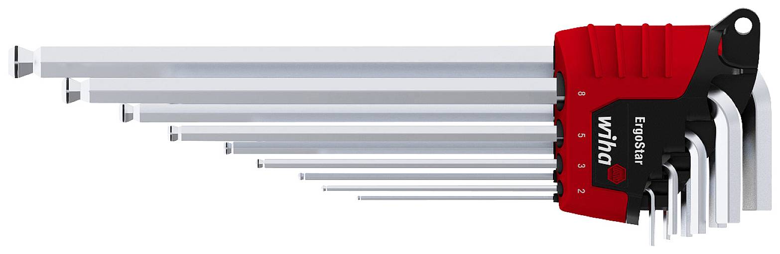 Wiha Sechskant Winkelschraubendreher-Set 1.5 mm, 2 mm, 2.5 mm, 3 mm, 4 mm, 5 mm, 6 mm, 8 mm, 10 mm