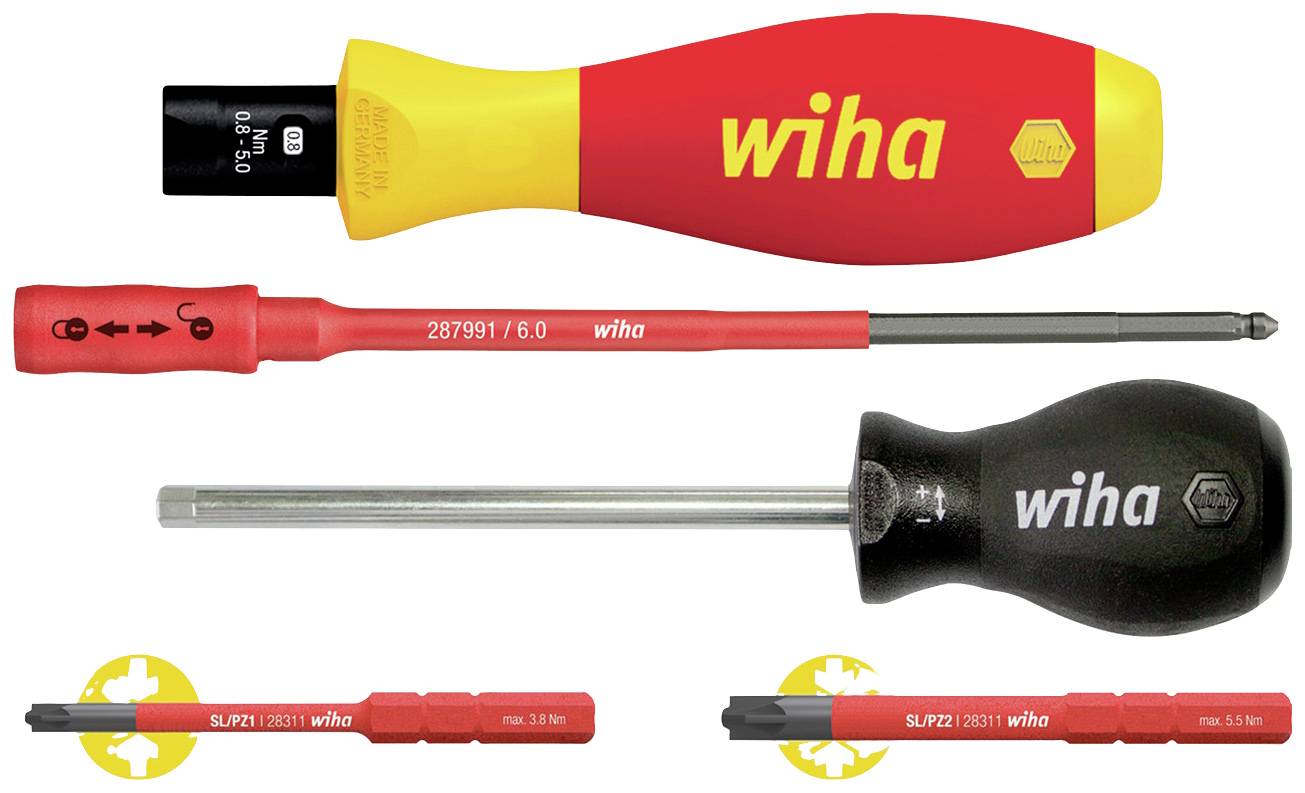 Wiha 38074 VDE Drehmoment-Schraubendreher-Set 5teilig 0.8 - 5 Nm DIN EN ISO 6789, DIN EN 60900