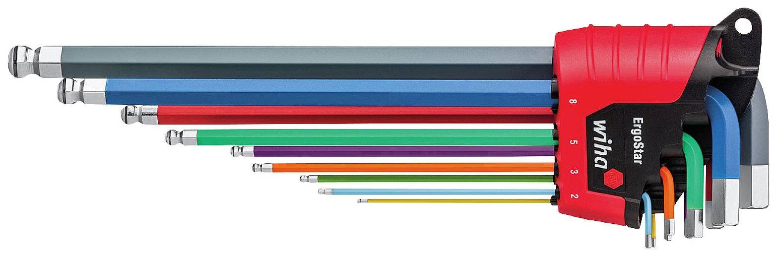 Wiha Sechskant Winkelschraubendreher-Set 1.5 mm, 2 mm, 2.5 mm, 3 mm, 4 mm, 5 mm, 6 mm, 8 mm, 10 mm