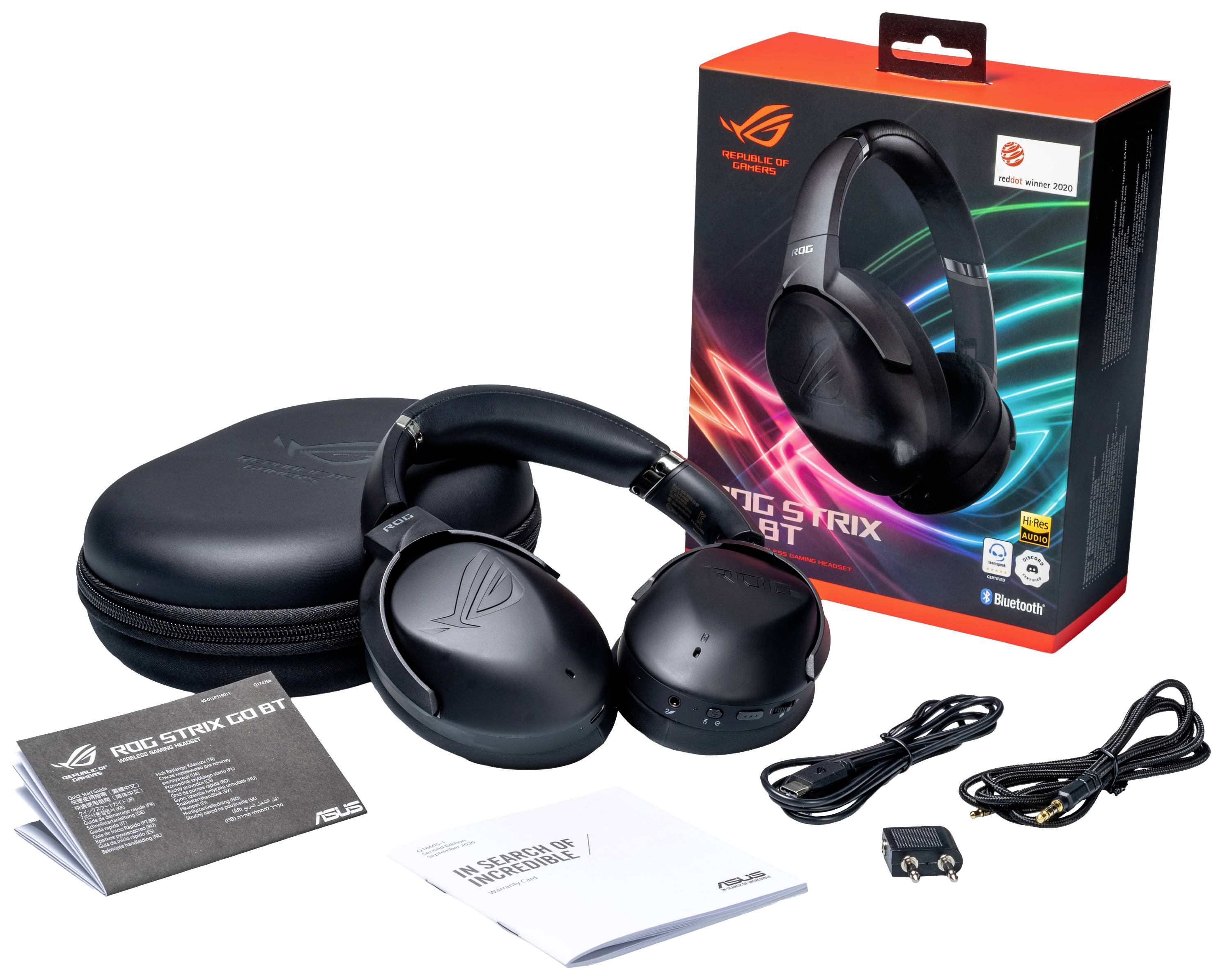 Asus ROG Strix Go BT Gaming Over Ear Headset Bluetooth® 7.1 Surround Schwarz Noise Cancelling Lauts