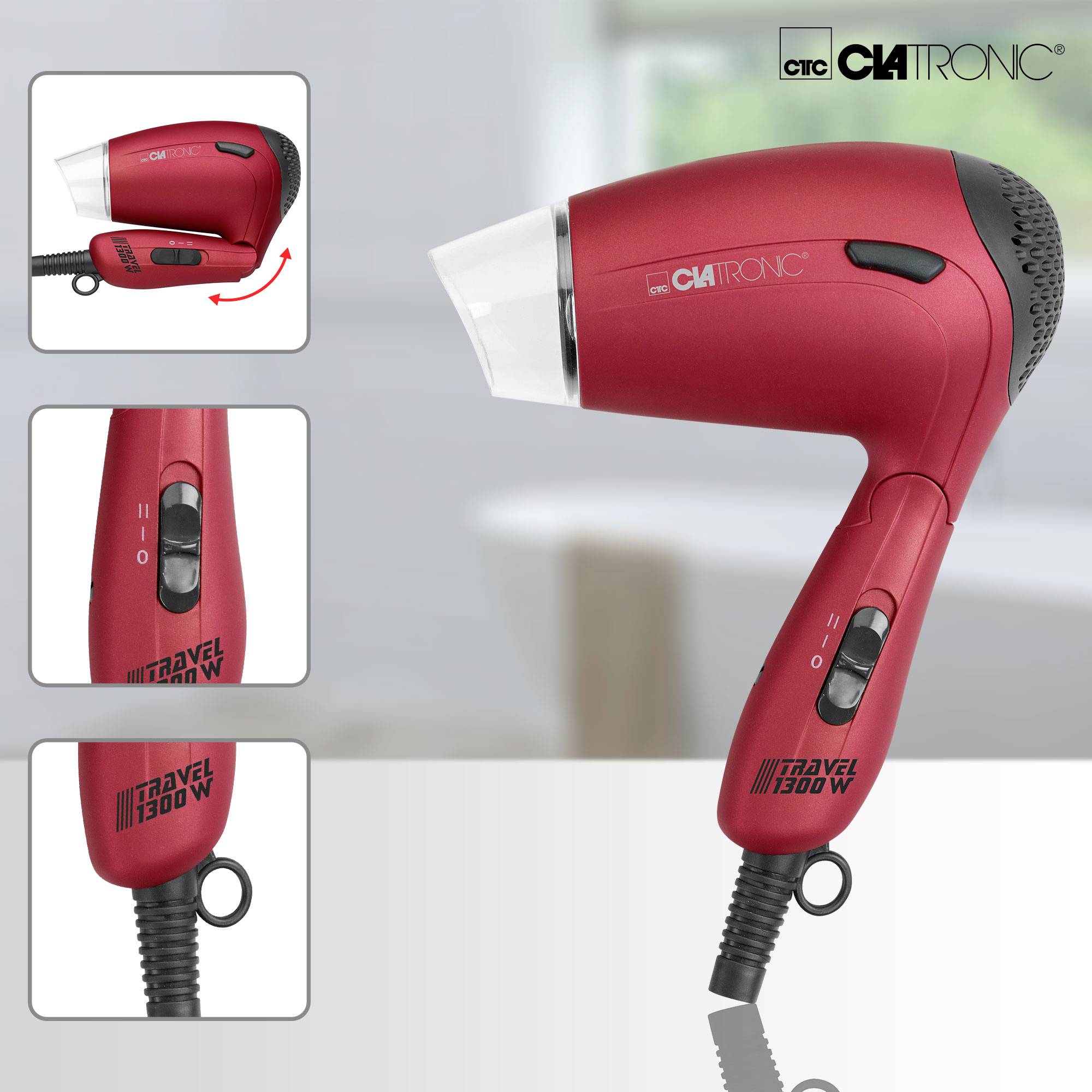 Clatronic HTD 3429 Haartrockner Rot
