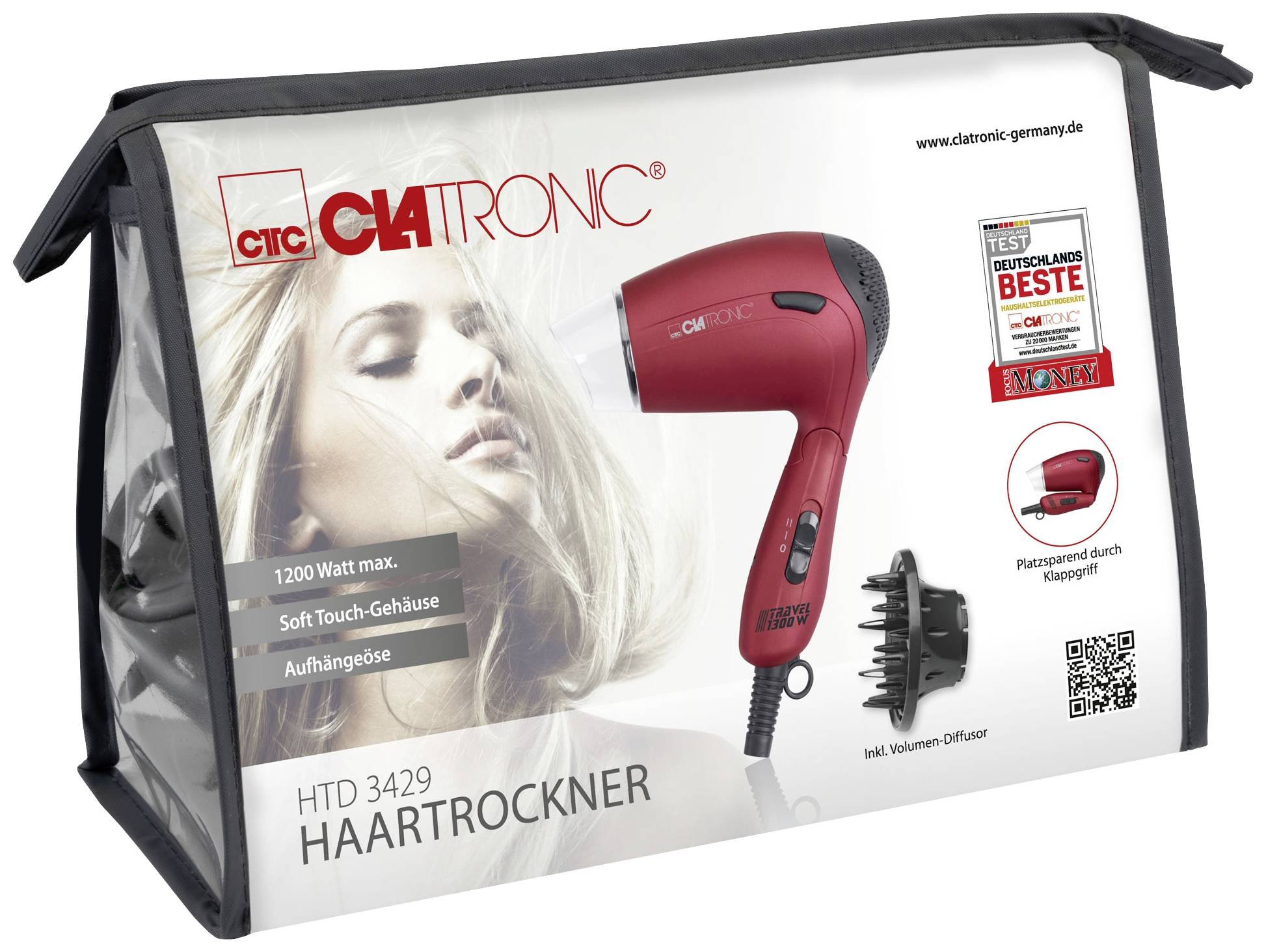 Clatronic HTD 3429 Haartrockner Rot