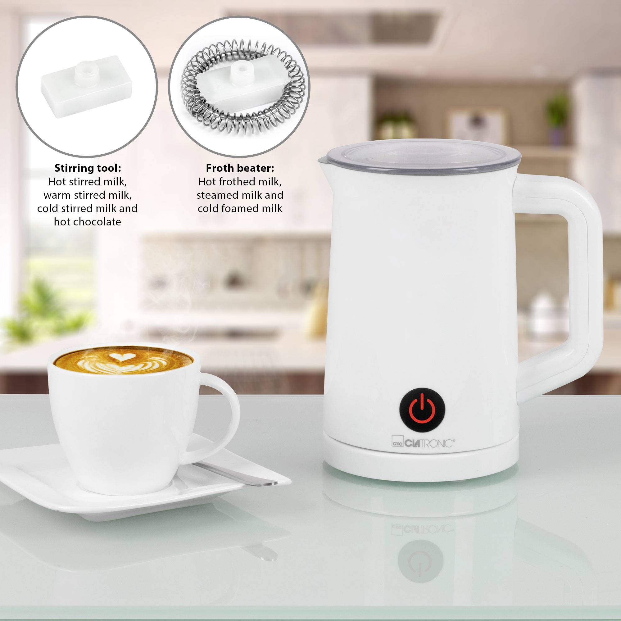 Clatronic MS 3693 263832 Milchaufschäumer Weiß